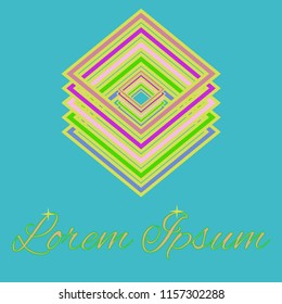 Great magical abstract multicolored cube geometric.