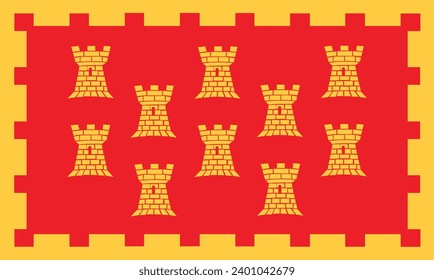 Great Manchester flag illustration isolated. North West England area, United Kingdom. British territory. Administrative division of Great Britain.
