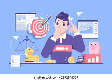 great mindset and future vision concept illustration