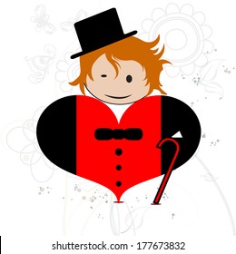 a great and mischievous flirty love heart shaped