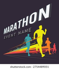 Great modern colorful vector editable marathon poster background design for your marathon championship event