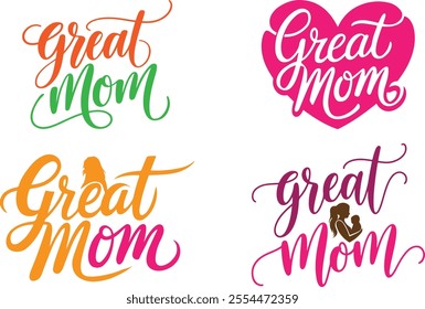 Great mom typography vector art Silhoutte