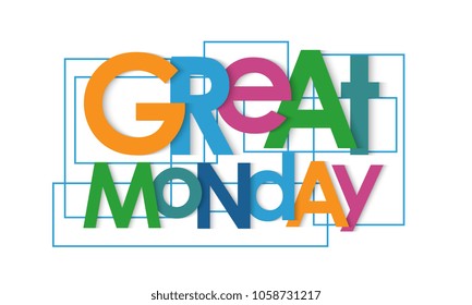 Great monday vector letters