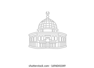 Great Mosque Country Icon Vector Outline Design Illustration
