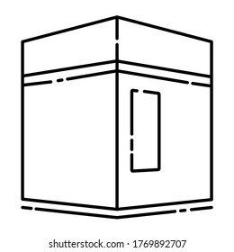 Great Mosque of Mecca Kaaba black line icon. Hajj mabrur celebration. Pictogram for web page, mobile app, promo. UI UX GUI design element. Editable stroke.