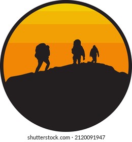 Great mountain climber vector logo for nature lovers and climbers community logo. Mountain climbing is a popular activity all over the world.

