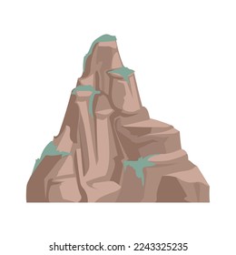 großartiges Bergbild auf Weiß