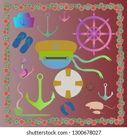 Great multicolored sailor summer pattern kit.