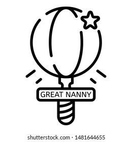 Great nanny icon. Outline great nanny vector icon for web design isolated on white background