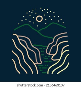 Great nature at night graphic illustration vector art t-shirt design