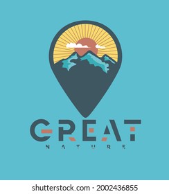 Great nature.Outdoor adventure graphic design .