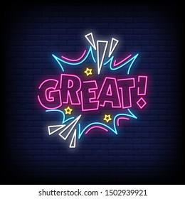 Great neon signs style text vector