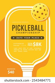 Great new simple yellow pickleball background design for any media