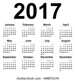 Great new wall calendar 2017. Vector illustration