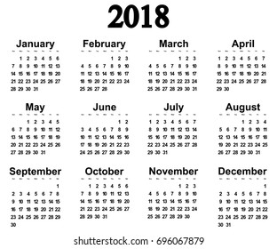 Great new wall calendar 2018. Vector illustration
