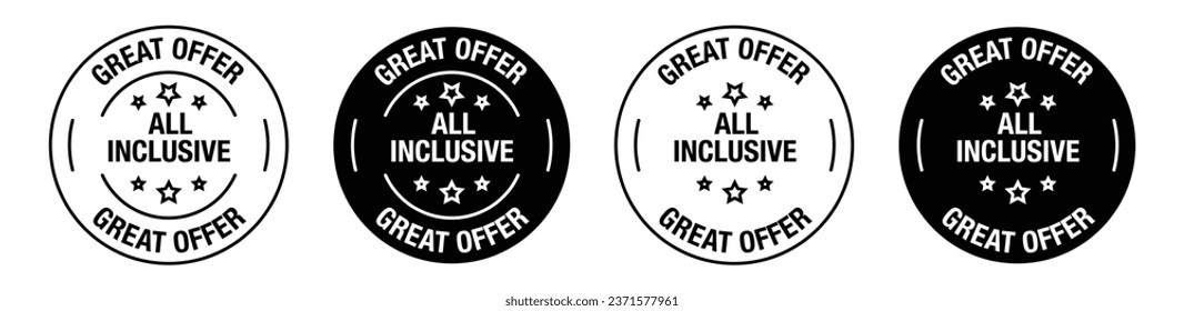 GREAT OFFER ALL INCLUSIVE vector symbol set