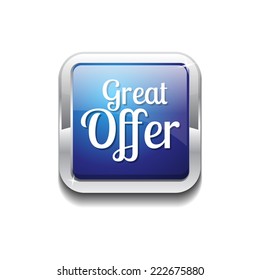 Great Offer Blue Vector Icon Button