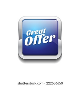 Great Offer Blue Vector Icon Button