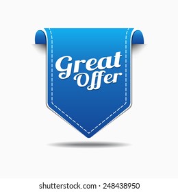 Great Offer Blue Vector Icon Design