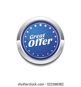 Great Offer Blue Vector Icon Button