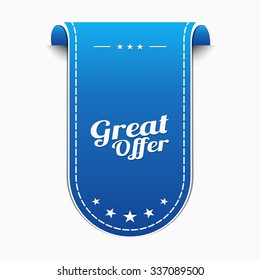 Great Offer Blue Vector Icon Design