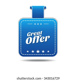 Great Offer Blue Vector Icon Design