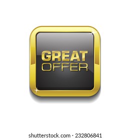 Great Offer Gold Vector Icon Button