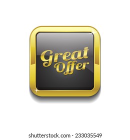 Great Offer Gold Vector Icon Button
