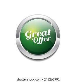 Great Offer Green Vector Icon Button