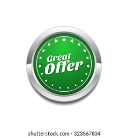 Great Offer Green Vector Icon Button