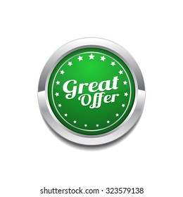 Great Offer Green Vector Icon Button