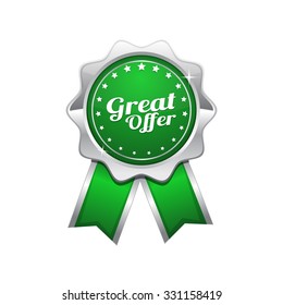Great Offer Green Vector Icon Design