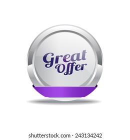 Great Offer Purple Vector Icon Button