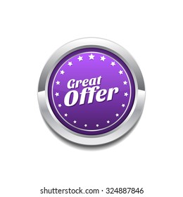 Great Offer Purple Vector Icon Button