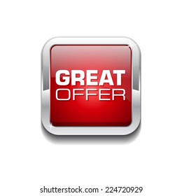 Great Offer Red Vector Icon Button