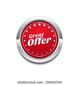 Great Offer Red Vector Icon Button