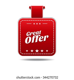 Great Offer Red Vector Icon Design