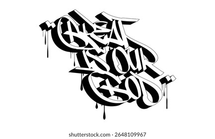 GREAT IS OUR GOD graffiti tag style design