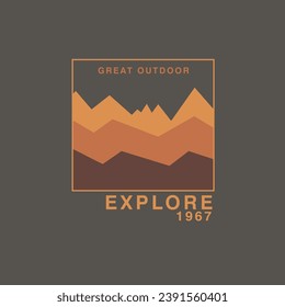 Great Outdoor Explore typography mountains logo graphic design