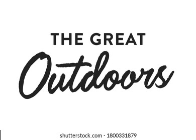 The Great Outdoors, Camping, Outdoor Vector Text Illustration Background