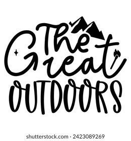 The Great Outdoors - Camping Quotes Design t-shirt, Adventure Vector EPS Editable Files