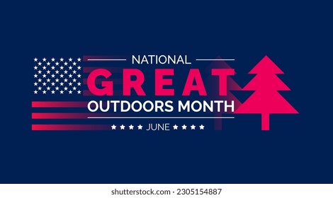 Great Outdoors Month background or banner design template celebrated in june. vector illustration.