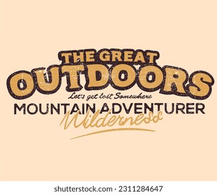 Great outside vector print design. Mountain adventure artwork for t-shirt print, poster, sticker, background and other uses. 