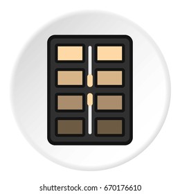 Great palette eye shadow icon in flat circle isolated vector illustration for web