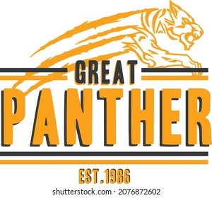 Vector de diseño de camisetas de gran pantera