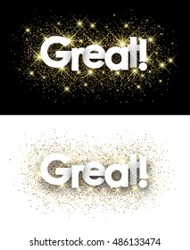 Great paper banners with shining sand. Vector illustration.