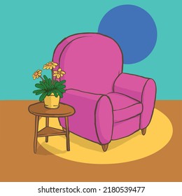 the great pink sofa vector