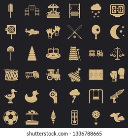Great playground icons set. Simple style of 36 great playground vector icons for web for any design