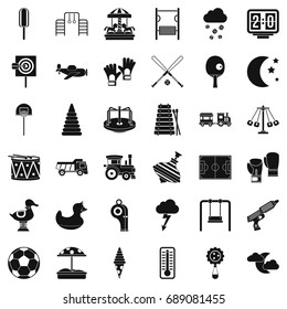 Great playground icons set. Simple style of 36 great playground vector icons for web isolated on white background