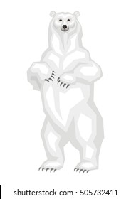 The great polar bear.  Vector image of a predatory animal. Isolated on a white background.